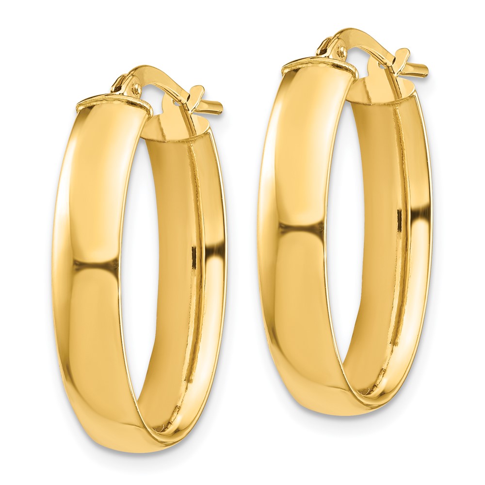 14k Yellow Gold 16.77 mm Oval Hoop Earrings (2.13 grams)