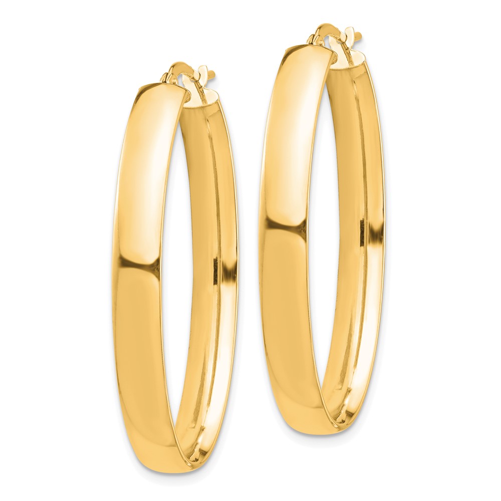 14k Yellow Gold 26.23 mm Oval Hoop Earrings (3.24 grams)