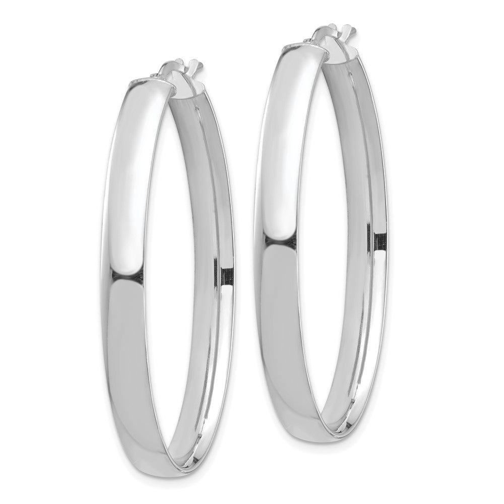 14k White Gold 27.41 mm Oval Hoop Earrings (3.85 grams)