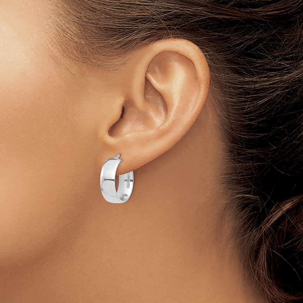 14k White Gold 19 mm Hoop Earrings (2.83 grams)