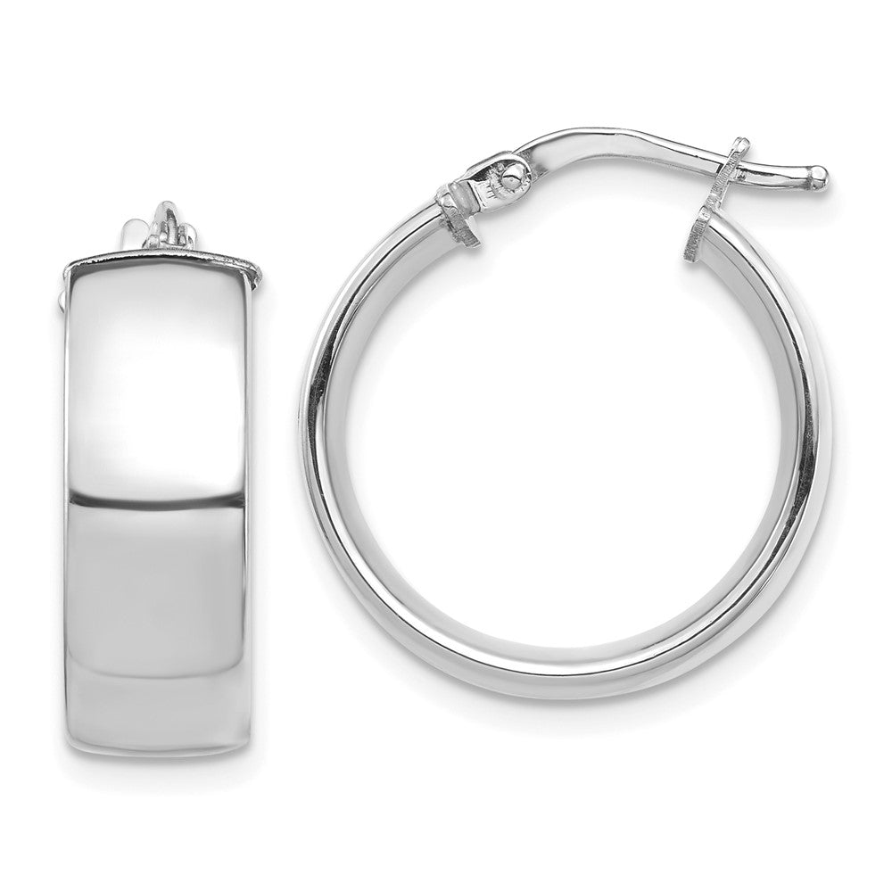 14k White Gold 19 mm Hoop Earrings (2.83 grams)
