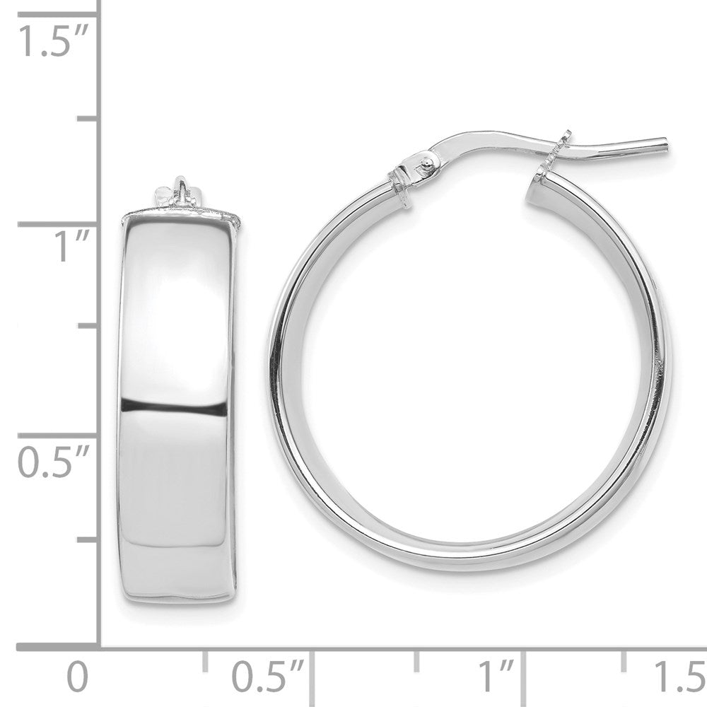 14k White Gold 24 mm Hoop Earrings (3.72 grams)