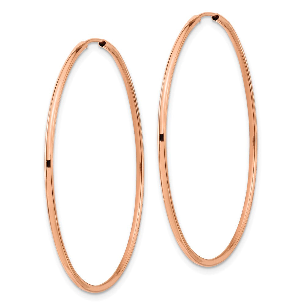 14k Rose Gold 45.5 mm Polished Endless Hoop Earrings (1.92 grams)