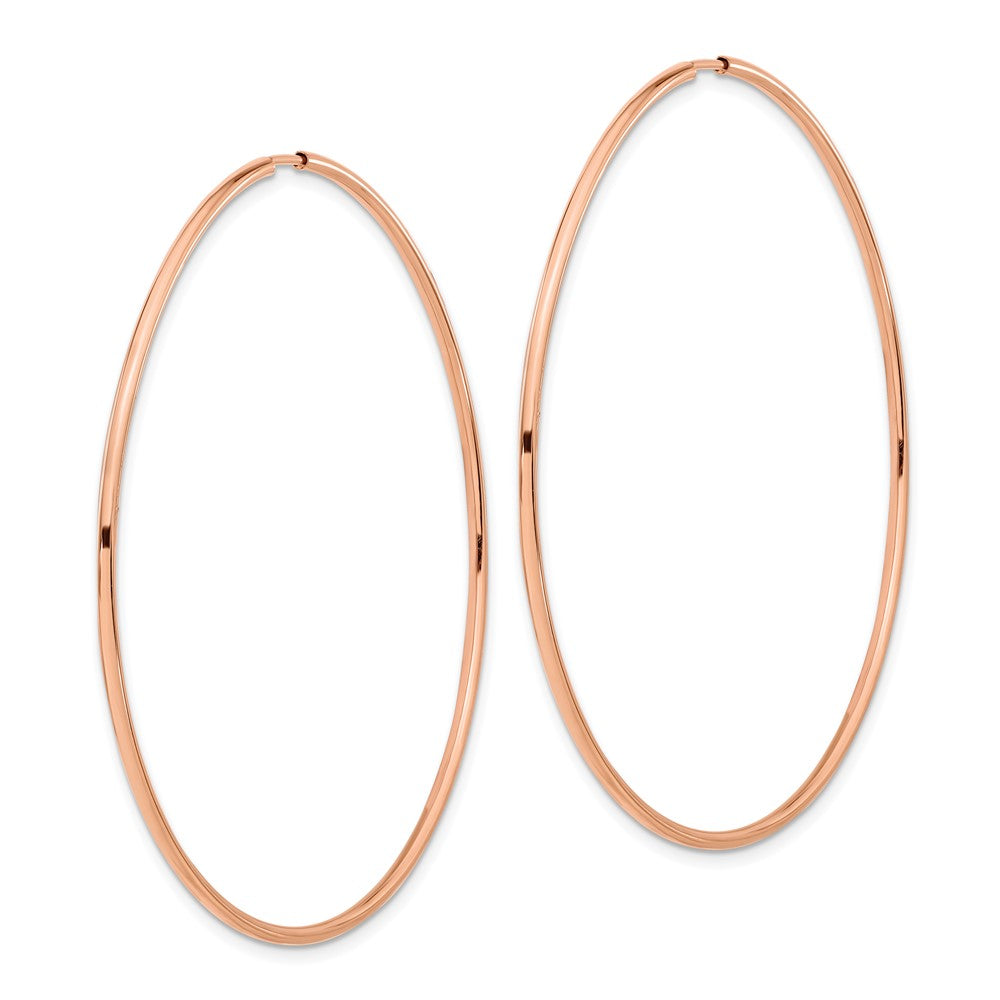 14k Rose Gold 58 mm Polished Endless Hoop Earrings (2.61 grams)