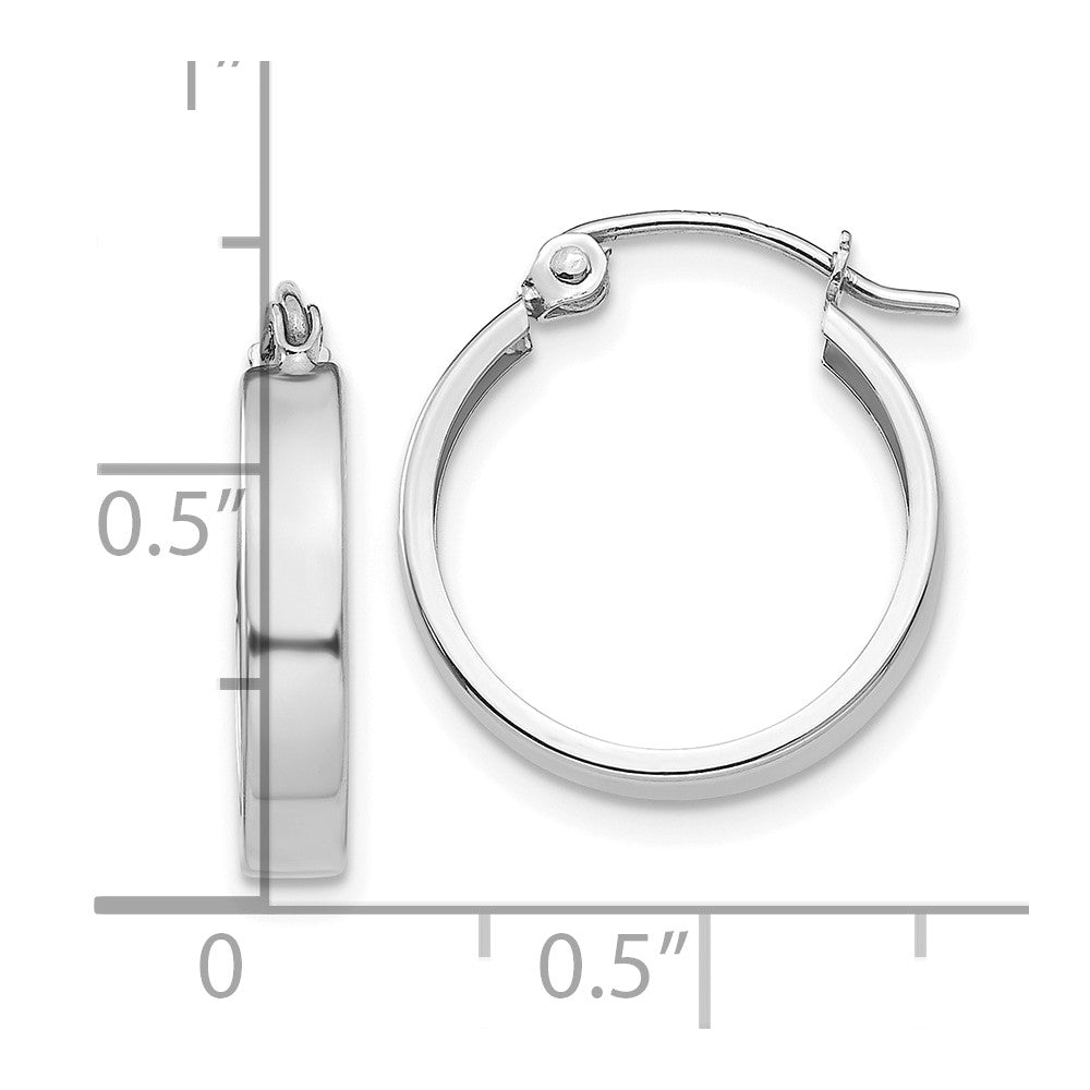 14k White Gold 16 mm Hoop Earrings (0.97 grams)