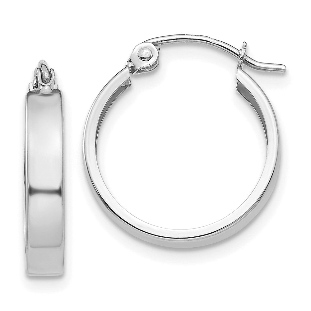 14k White Gold 16 mm Hoop Earrings (0.97 grams)