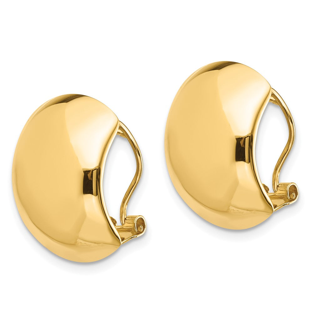 14k Yellow Gold 11.94 mm Polished Omega Back Earrings (2.81 grams)