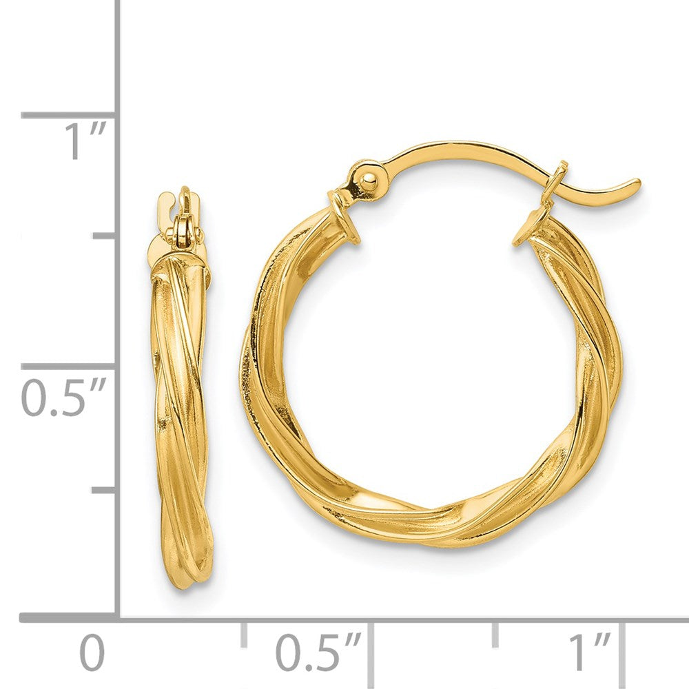 14k Yellow Gold 19.25 mm Hoop Earrings (1.65 grams)