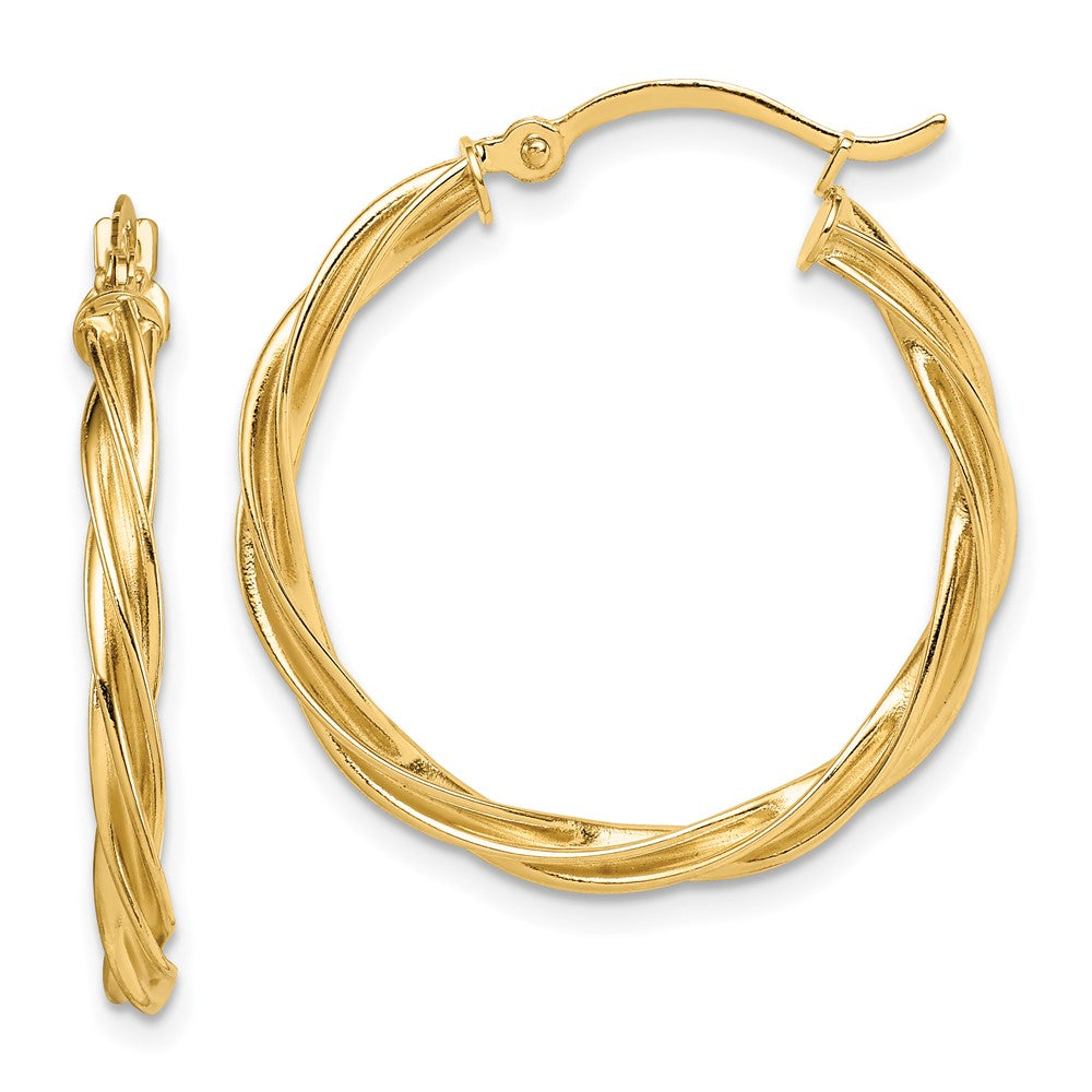 14k Yellow Gold 25.5 mm Hoop Earrings (2.22 grams)