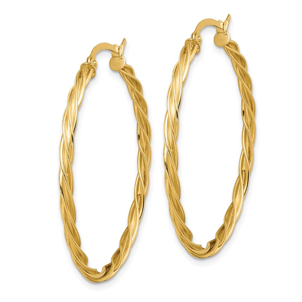 14k Yellow Gold 38 mm Hoop Earrings (3.54 grams)