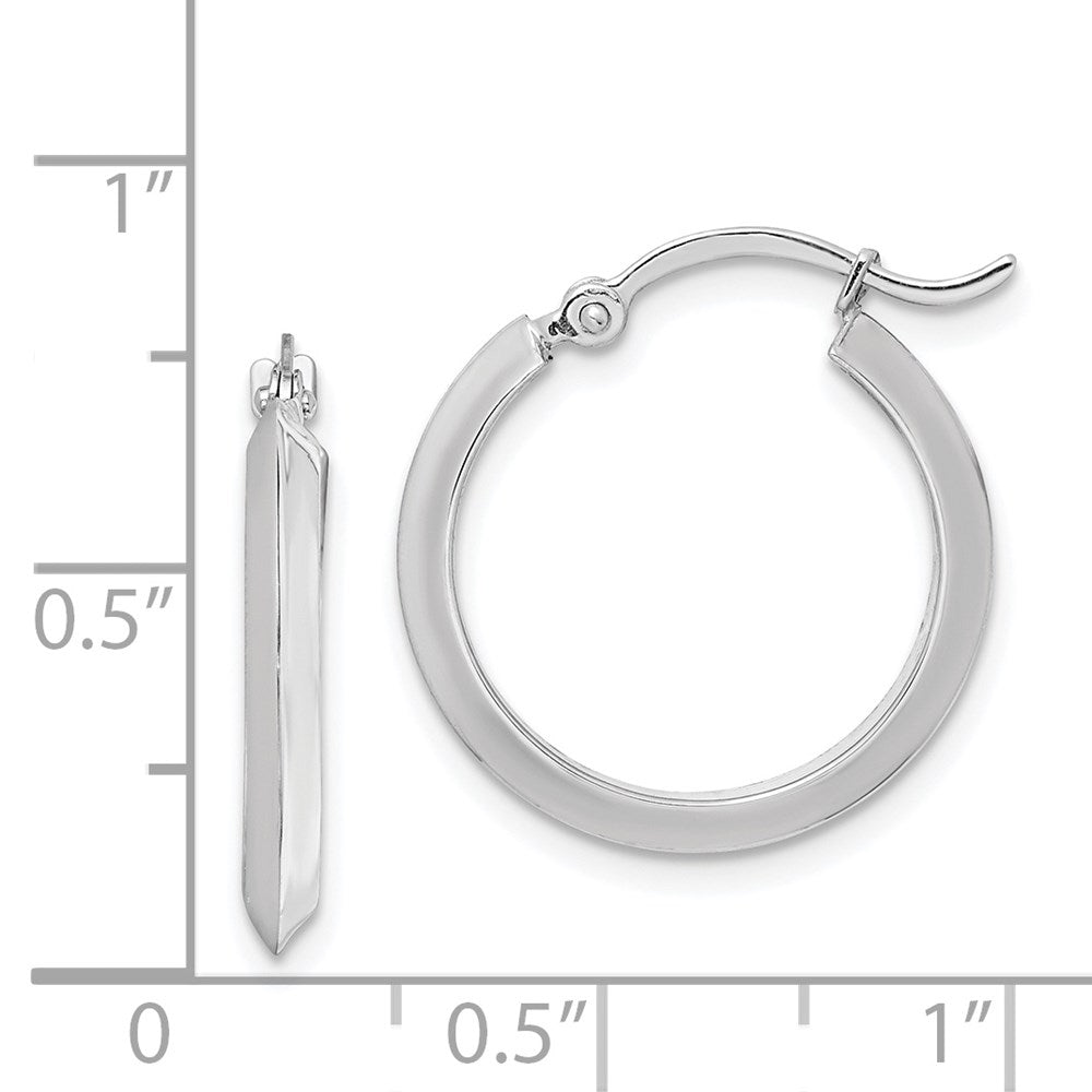 14k White Gold 18.8 mm Polished Hoop Earrings (1.17 grams)