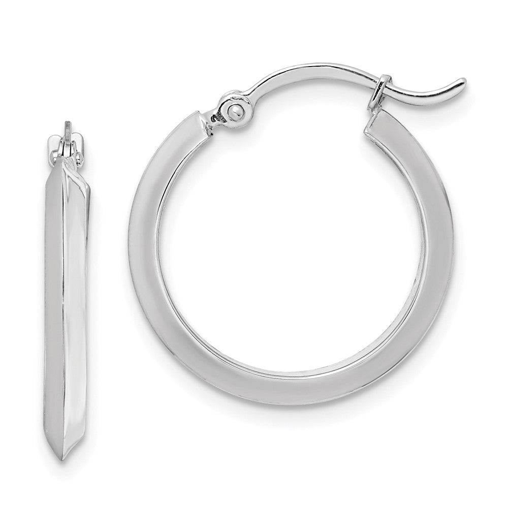 14k White Gold 18.8 mm Polished Hoop Earrings (1.17 grams)
