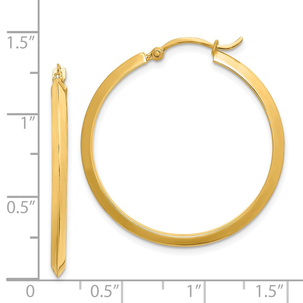 14k Yellow Gold 31.75 mm Polished Hoop Earrings (2.02 grams)