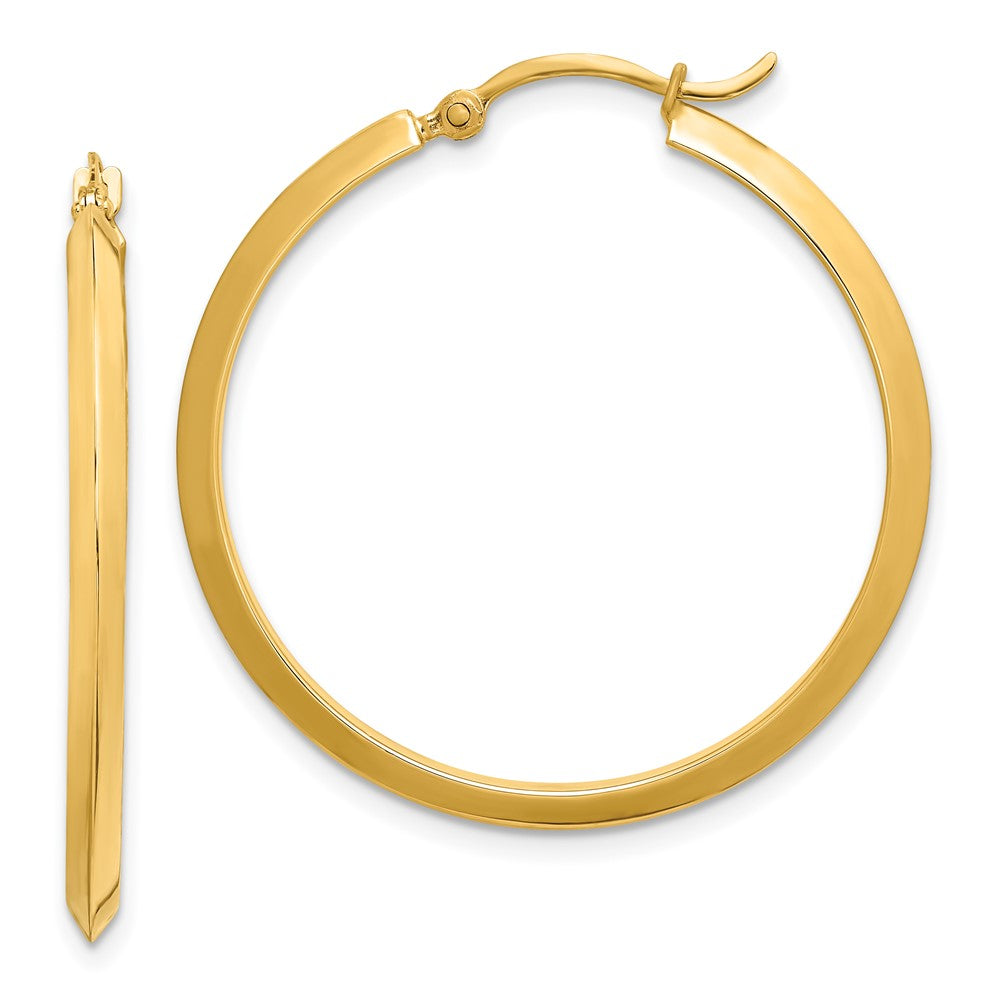 14k Yellow Gold 31.75 mm Polished Hoop Earrings (2.02 grams)