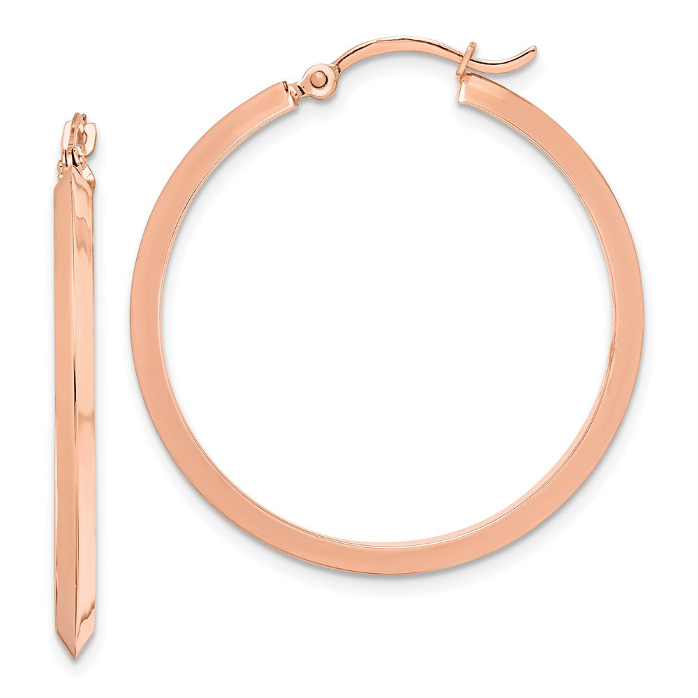 14k Rose Gold 31.75 mm Rose Gold Polished Hoop Earrings (1.95 grams)