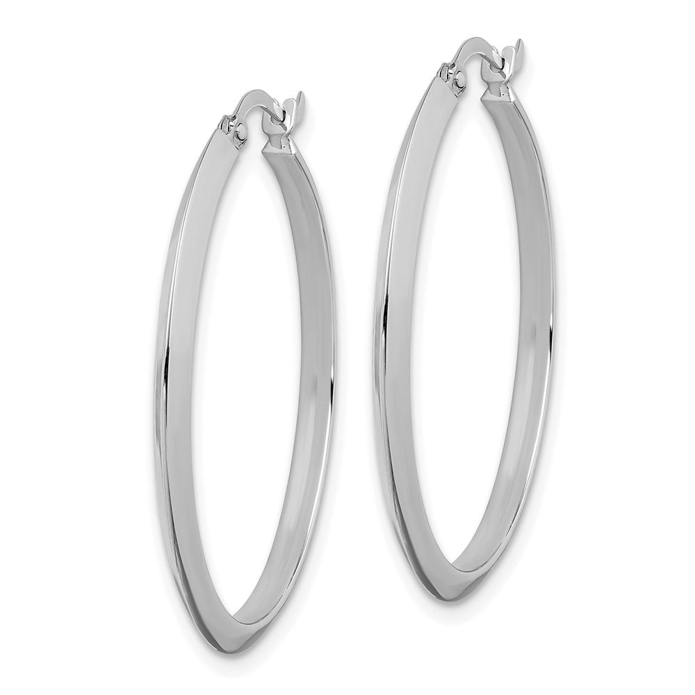 14k White Gold 31.75 mm Polished Hoop Earrings (1.92 grams)
