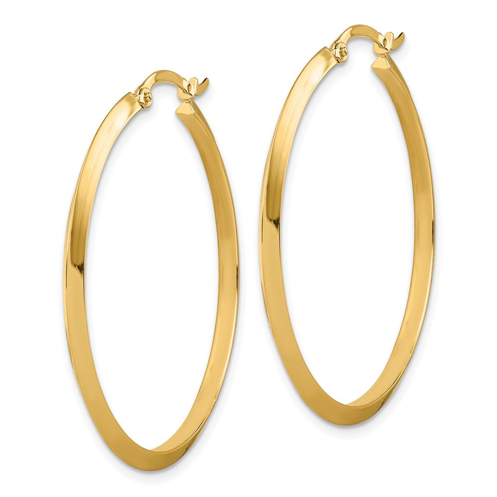 14k Yellow Gold 37.75 mm Polished Hoop Earrings (2.56 grams)