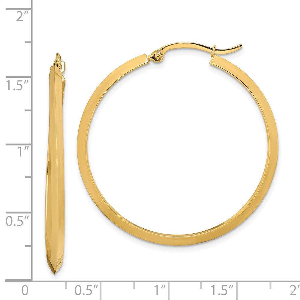 14k Yellow Gold 37.75 mm Polished Hoop Earrings (2.56 grams)