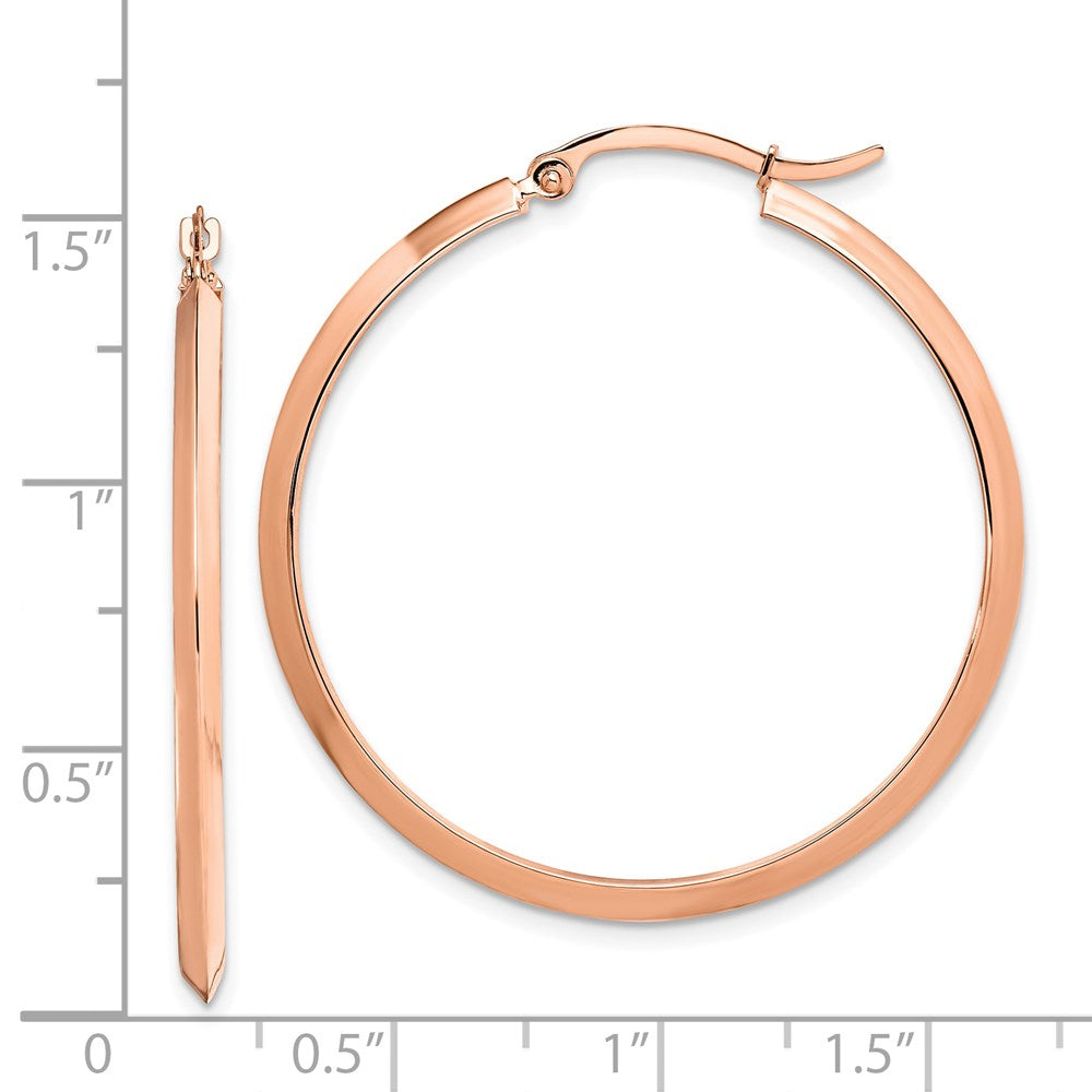 14k Rose Gold 37.75 mm Rose Gold Polished Hoop Earrings (2.28 grams)