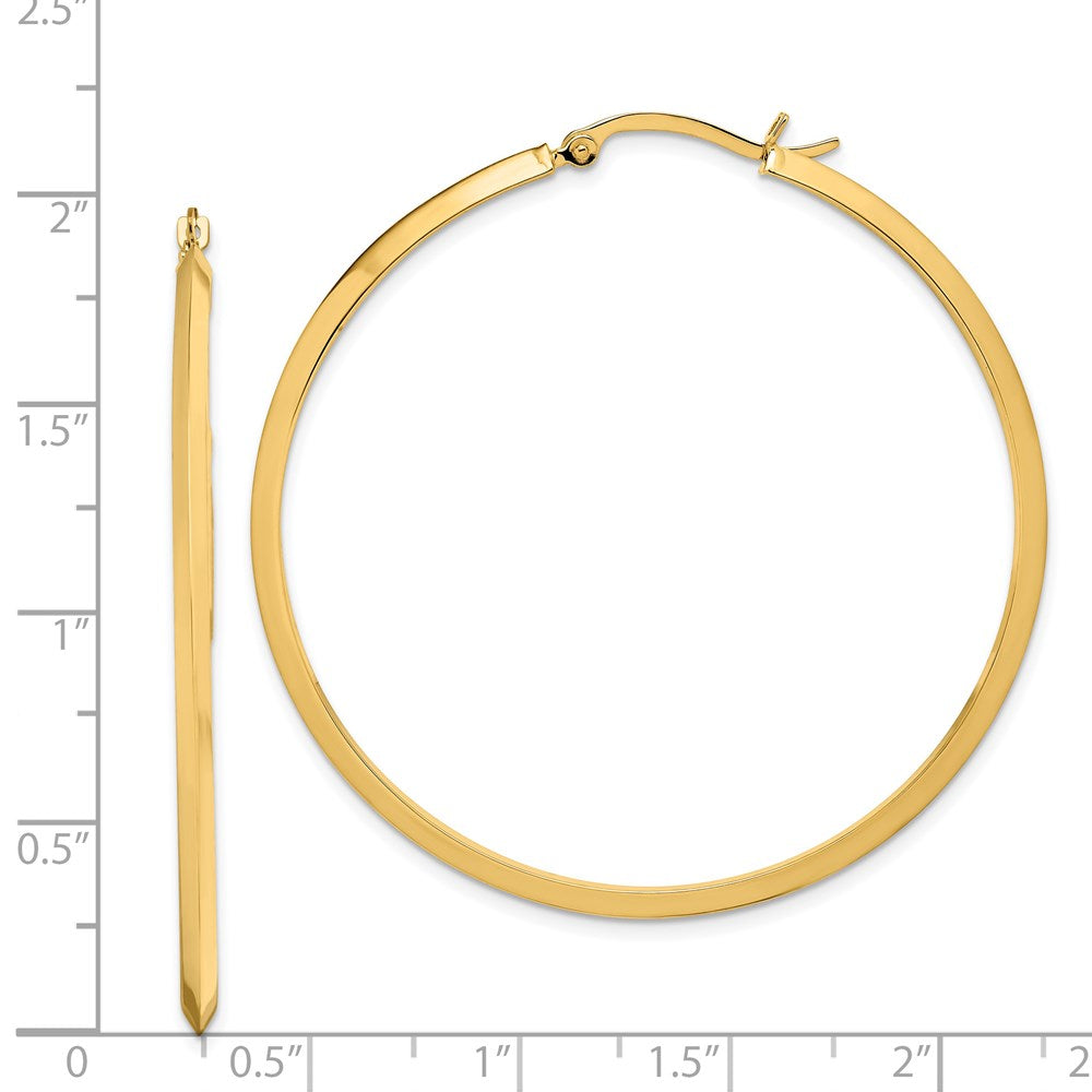 14k Yellow Gold 50.75 mm Polished Hoop Earrings (3.15 grams)