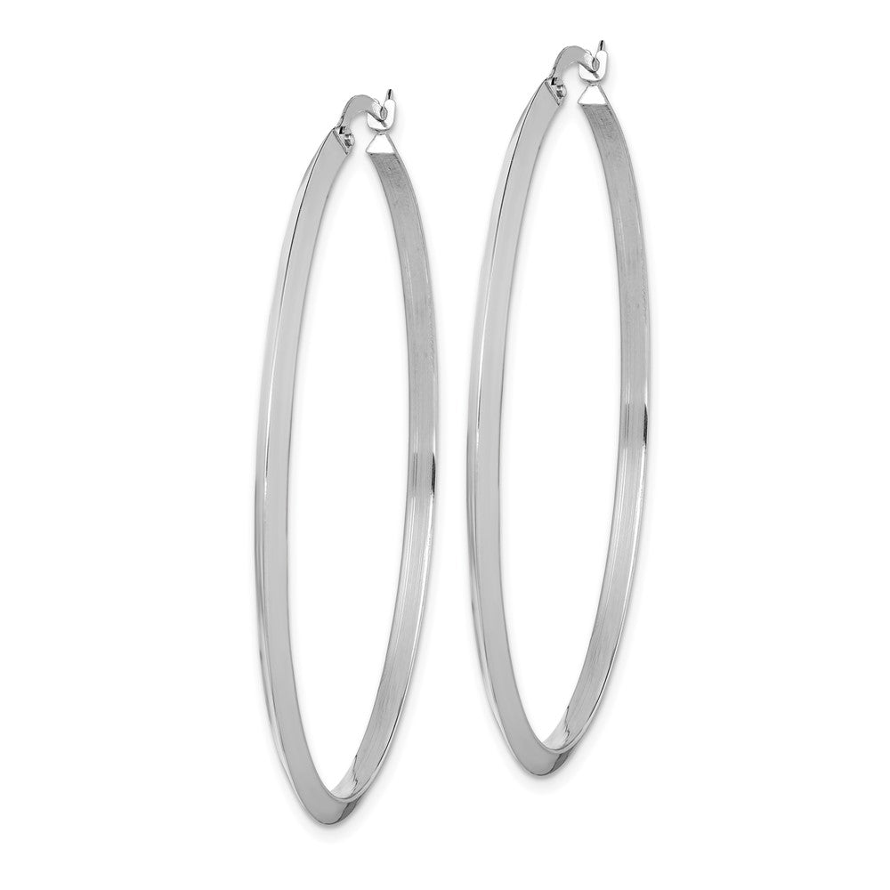 14k White Gold 50.75 mm Polished Hoop Earrings (3.14 grams)