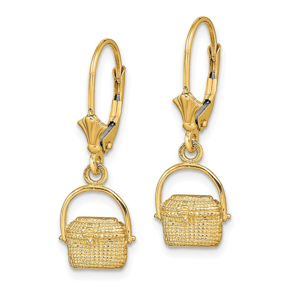 14k Yellow Gold 9.85 mm Nantucket Basket Leverback Earrings (2.04 grams)