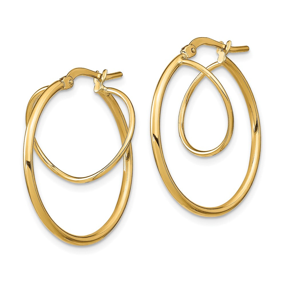 14k Yellow Gold 25.25 mm Twisted Circle Inside Hoop Earrings (1.82 grams)
