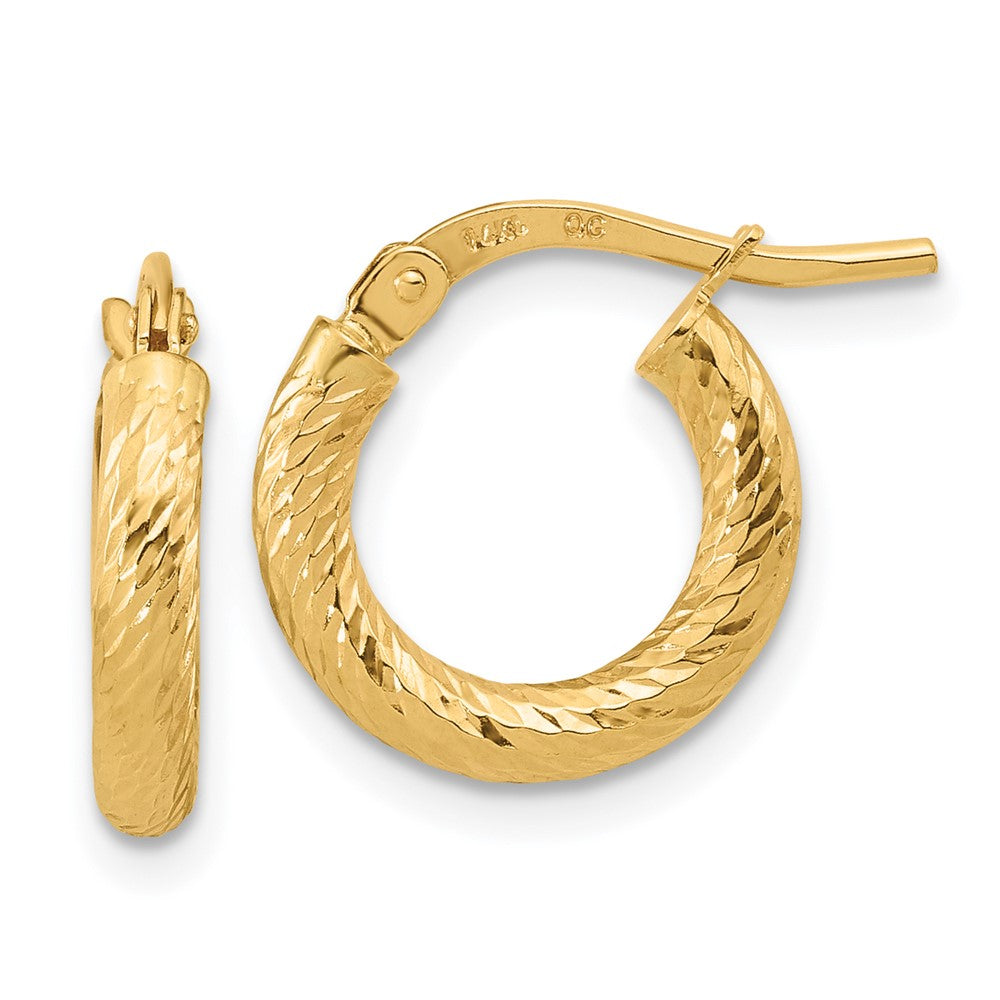 14k Yellow Gold 12 mm Hoop Earrings (0.8 grams)