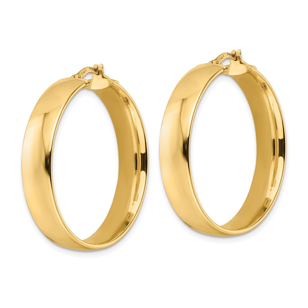 14k Yellow Gold 32.56 mm Polished Hoop Earrings (4.57 grams)