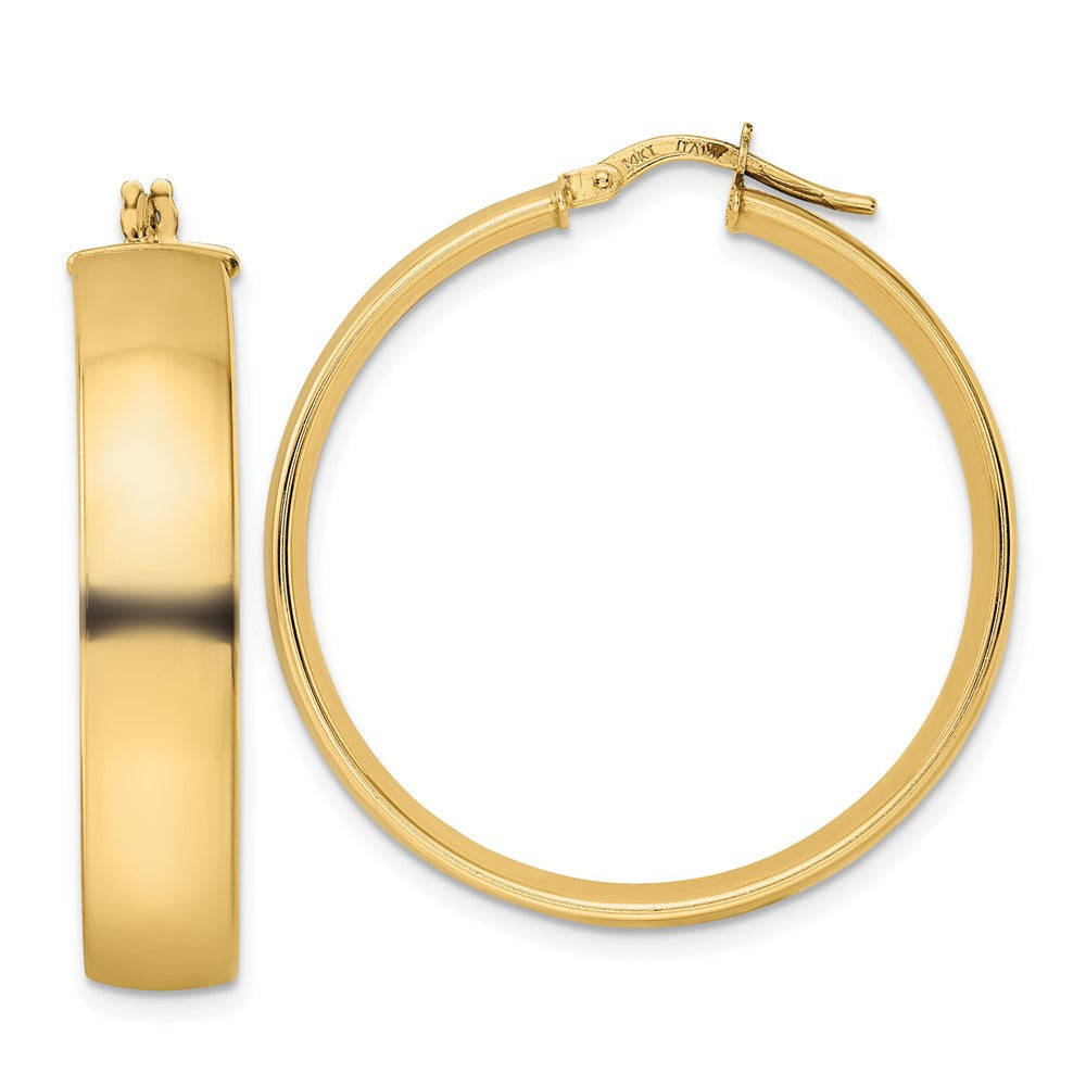 14k Yellow Gold 32.56 mm Polished Hoop Earrings (4.57 grams)