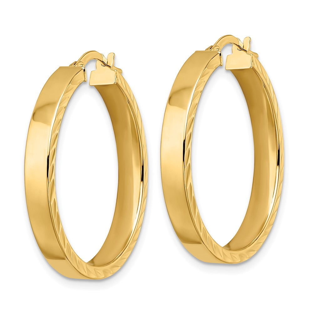 14k Yellow Gold 28.84 mm Polished Hoop Earrings (2.76 grams)