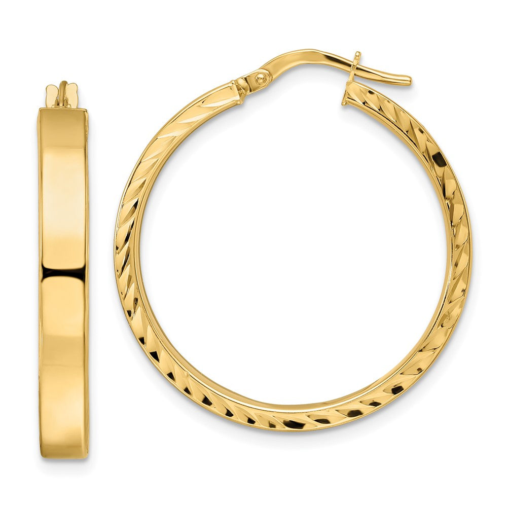 14k Yellow Gold 28.84 mm Polished Hoop Earrings (2.76 grams)