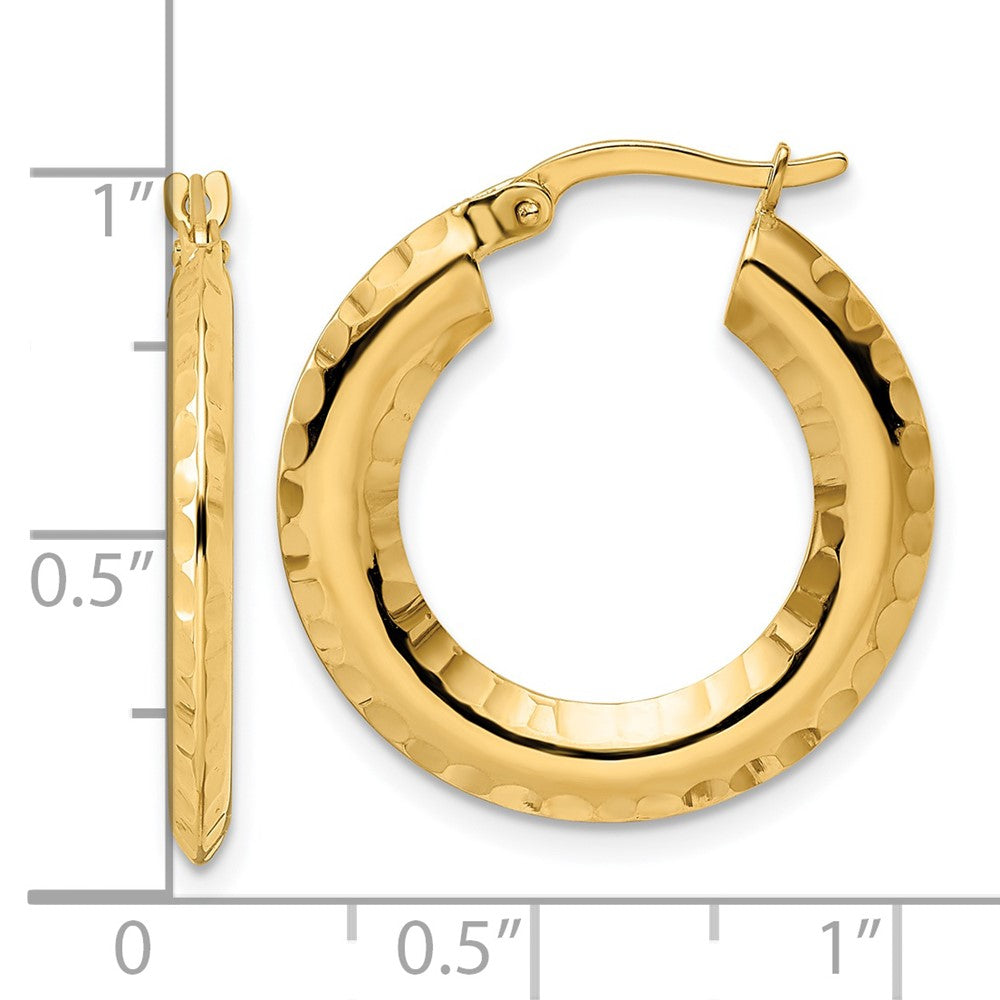 14k Yellow Gold 23.13 mm Round Hoop Earrings (2.32 grams)