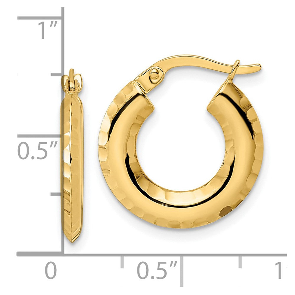 14k Yellow Gold 17.91 mm Round Hoop Earrings (1.74 grams)