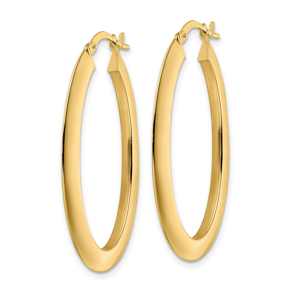 14k Yellow Gold 23.5 mm Polished Oval Hoop Earrings (2.37 grams)