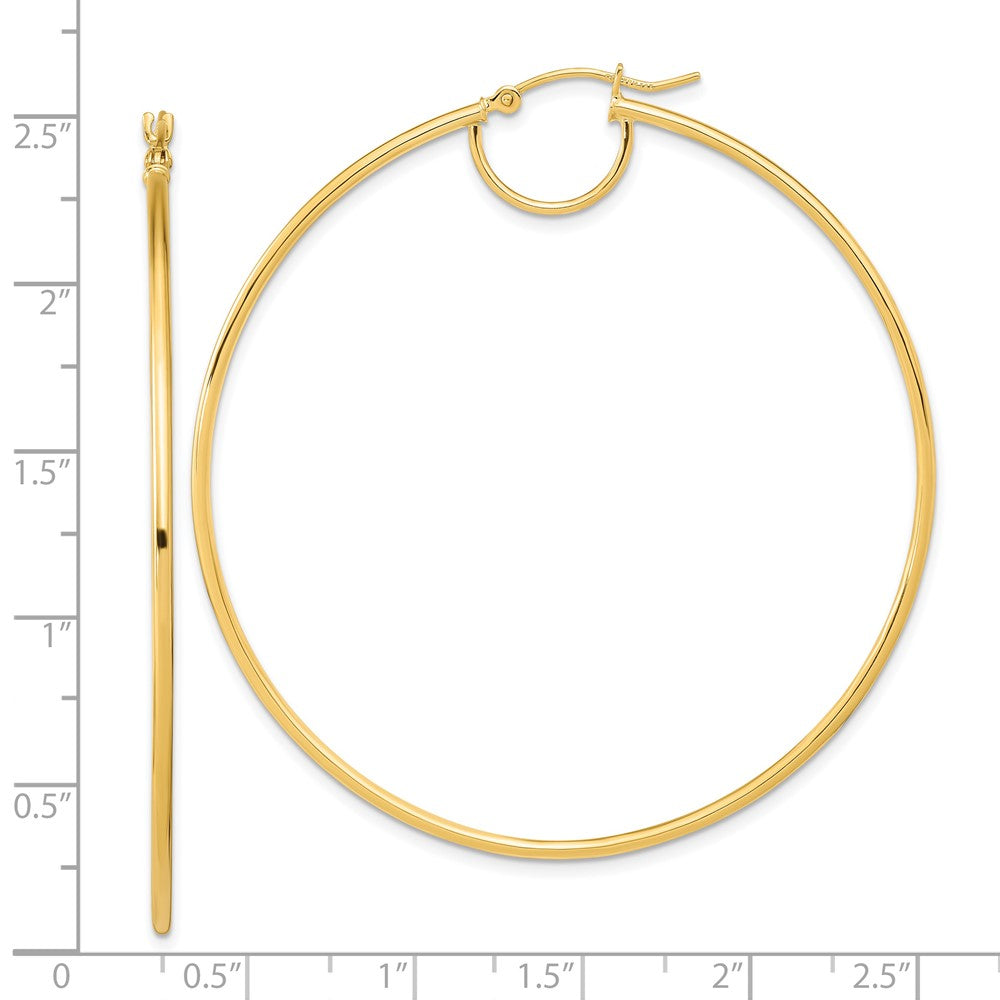 14k Yellow Gold 54.3 mm Polished Fancy Hoop Earrings (2.56 grams)