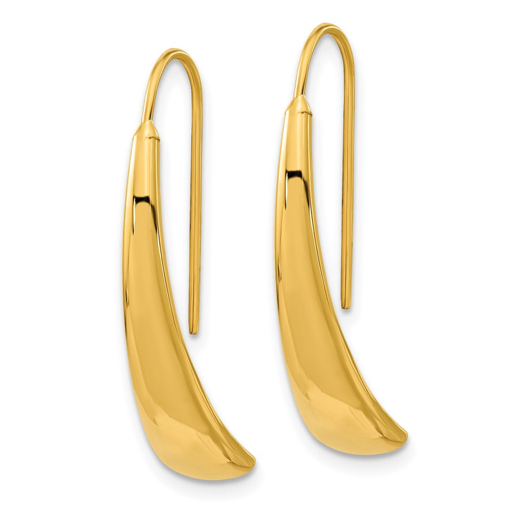 14k Yellow Gold 6.7 mm Polished Wire Hollow Earrings (2.82 grams)