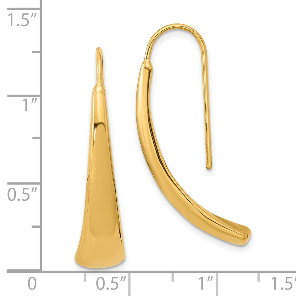 14k Yellow Gold 6.7 mm Polished Wire Hollow Earrings (2.82 grams)