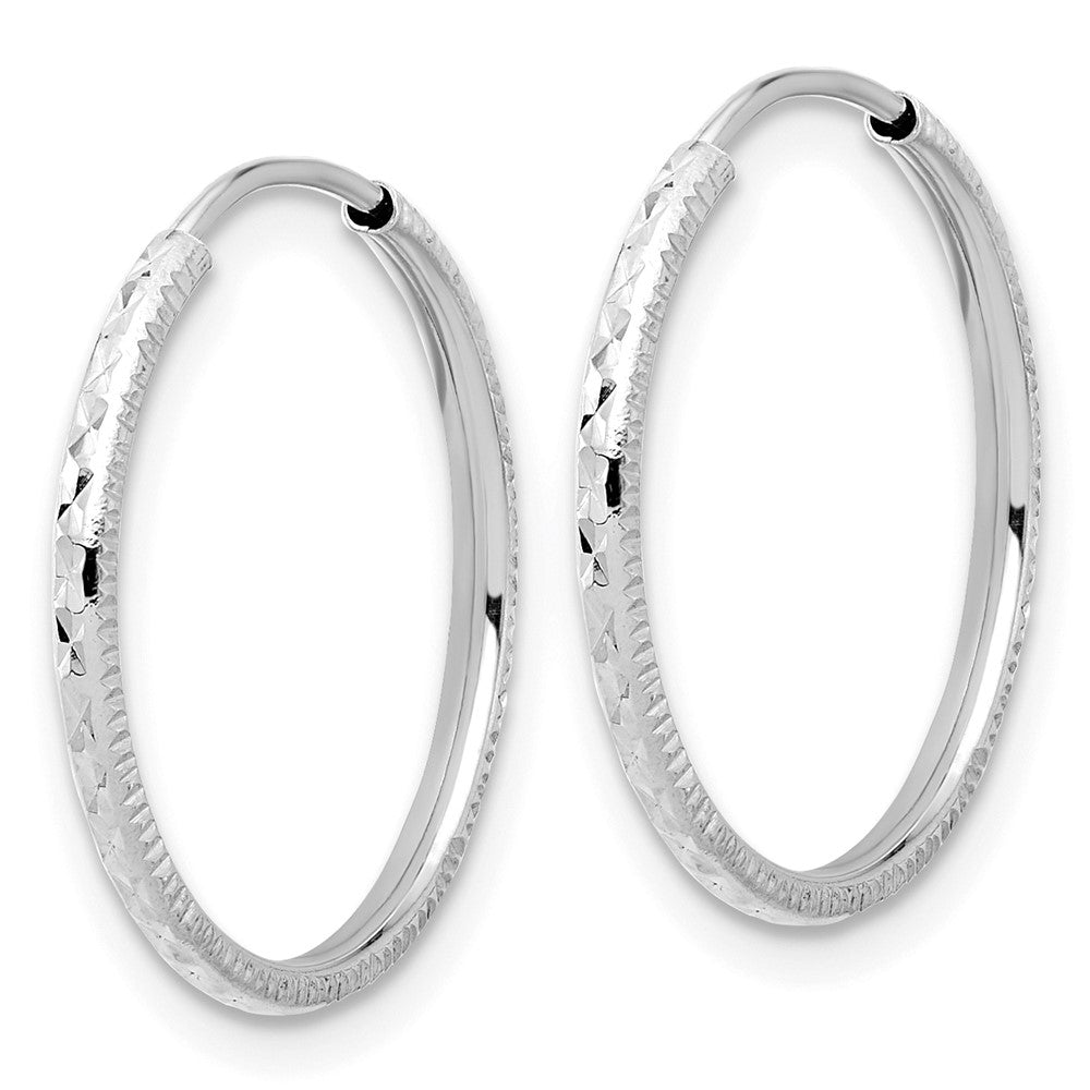 14k White Gold 1.5 mm Endless Hoop Earrings (0.79 grams)