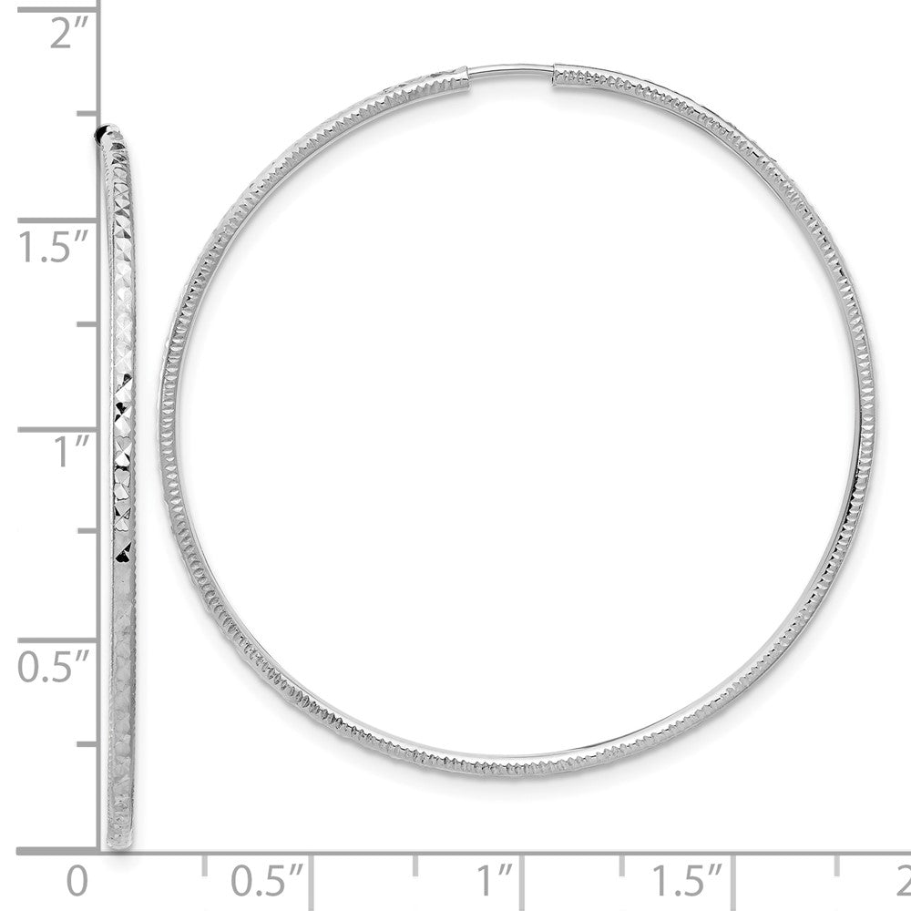 14k White Gold 1.5 mm Endless Hoop Earrings (1.55 grams)