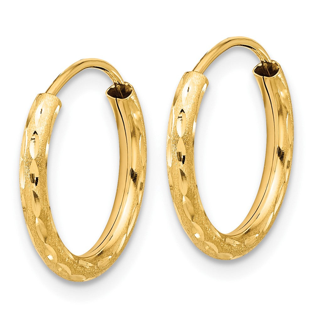 14k Yellow Gold 2 mm Endless Hoop Earrings (0.6 grams)