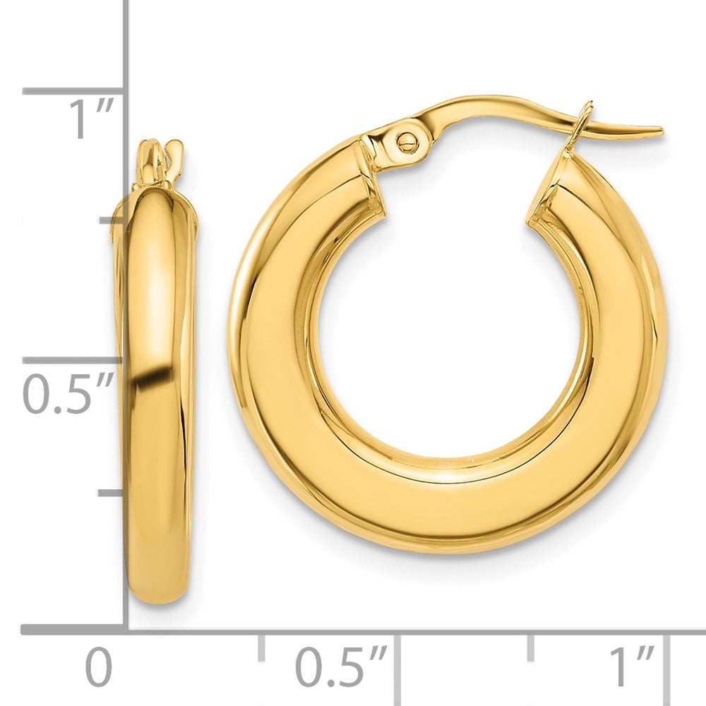 14k Yellow Gold 20.5 mm Polished Tube Hoop Earrings (1.99 grams)