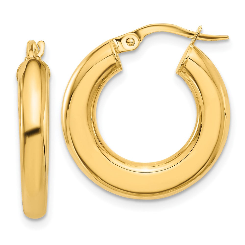 14k Yellow Gold 20.5 mm Polished Tube Hoop Earrings (1.99 grams)