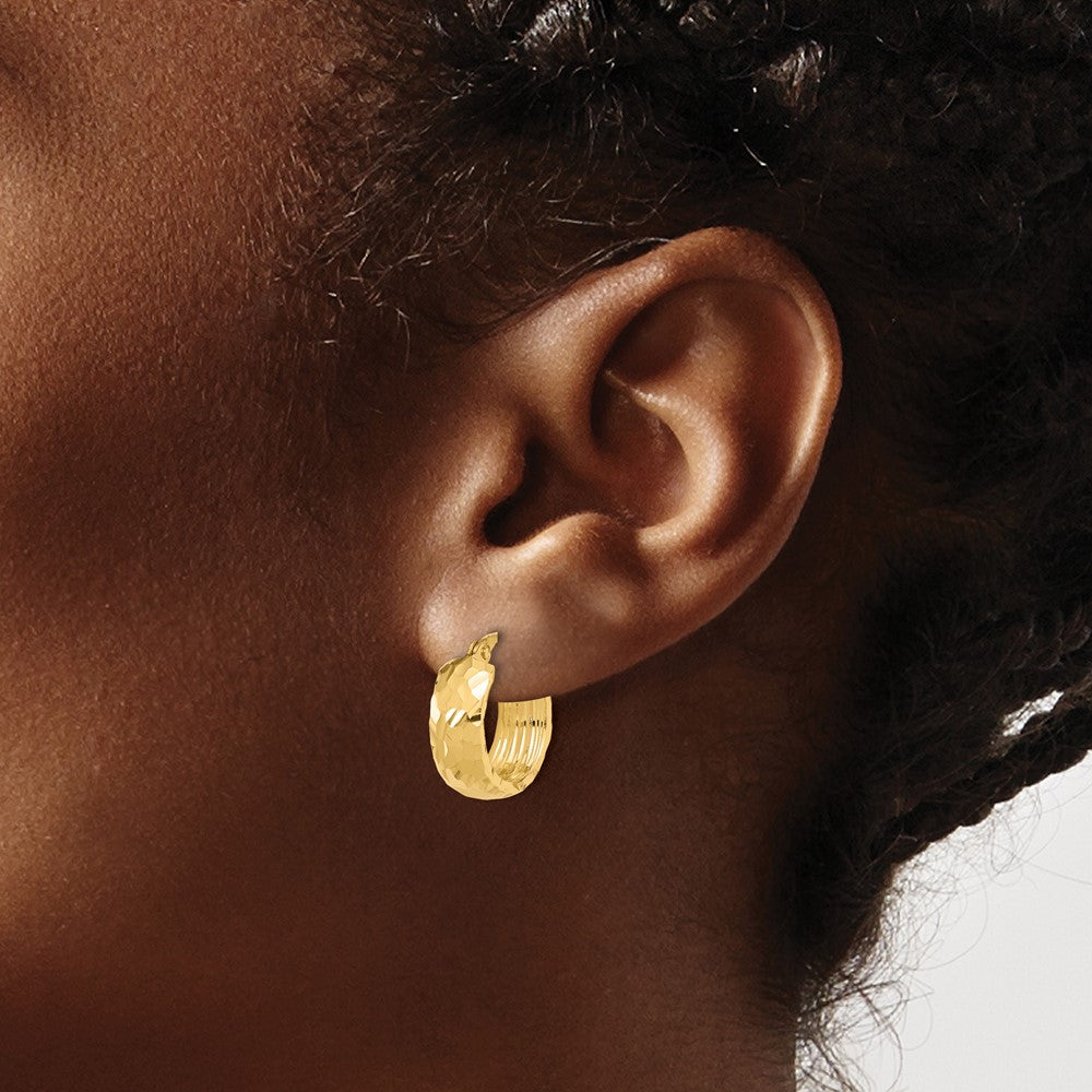 14k Yellow Gold 15.5 mm Hoop Earrings (2.68 grams)