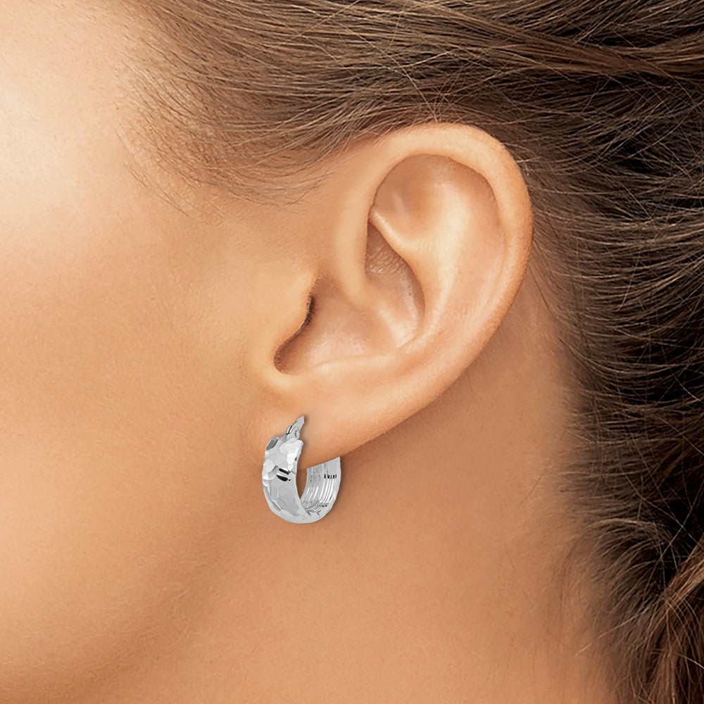 14k White Gold 15.5 mm Hoop Earrings (2.85 grams)