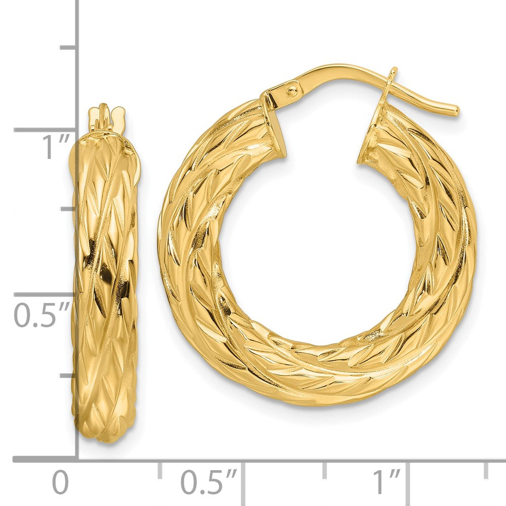14k Yellow Gold 23.6 mm Round Hoop Earrings (2.47 grams)