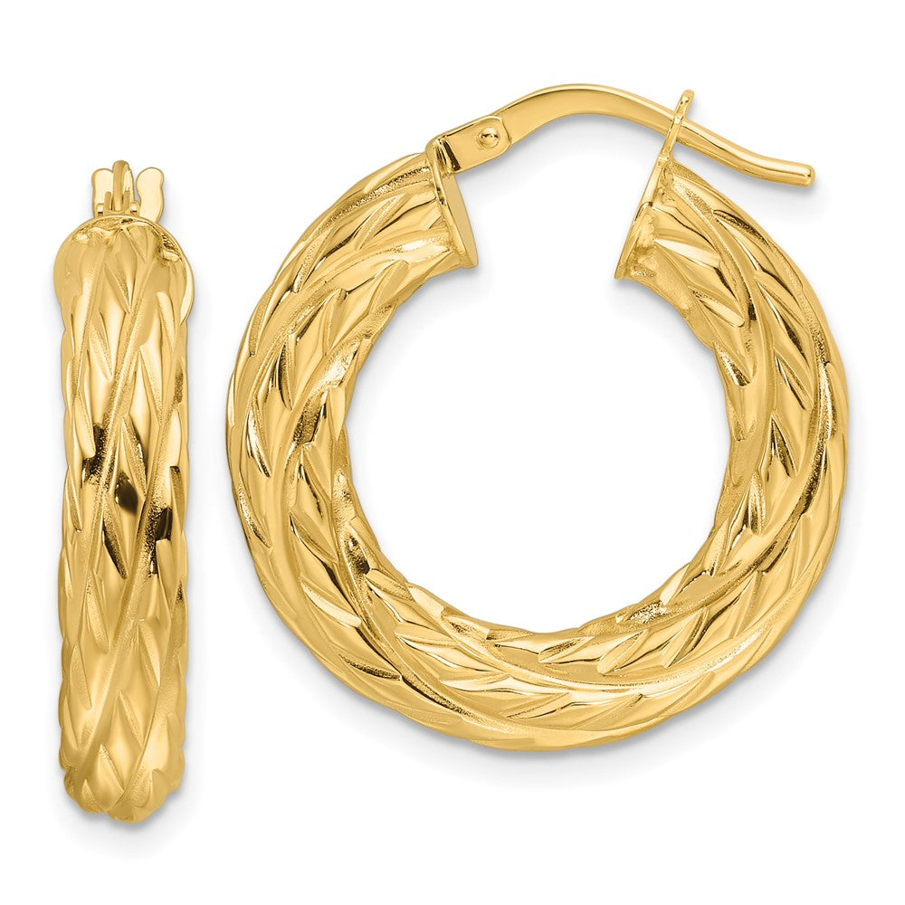 14k Yellow Gold 23.6 mm Round Hoop Earrings (2.47 grams)