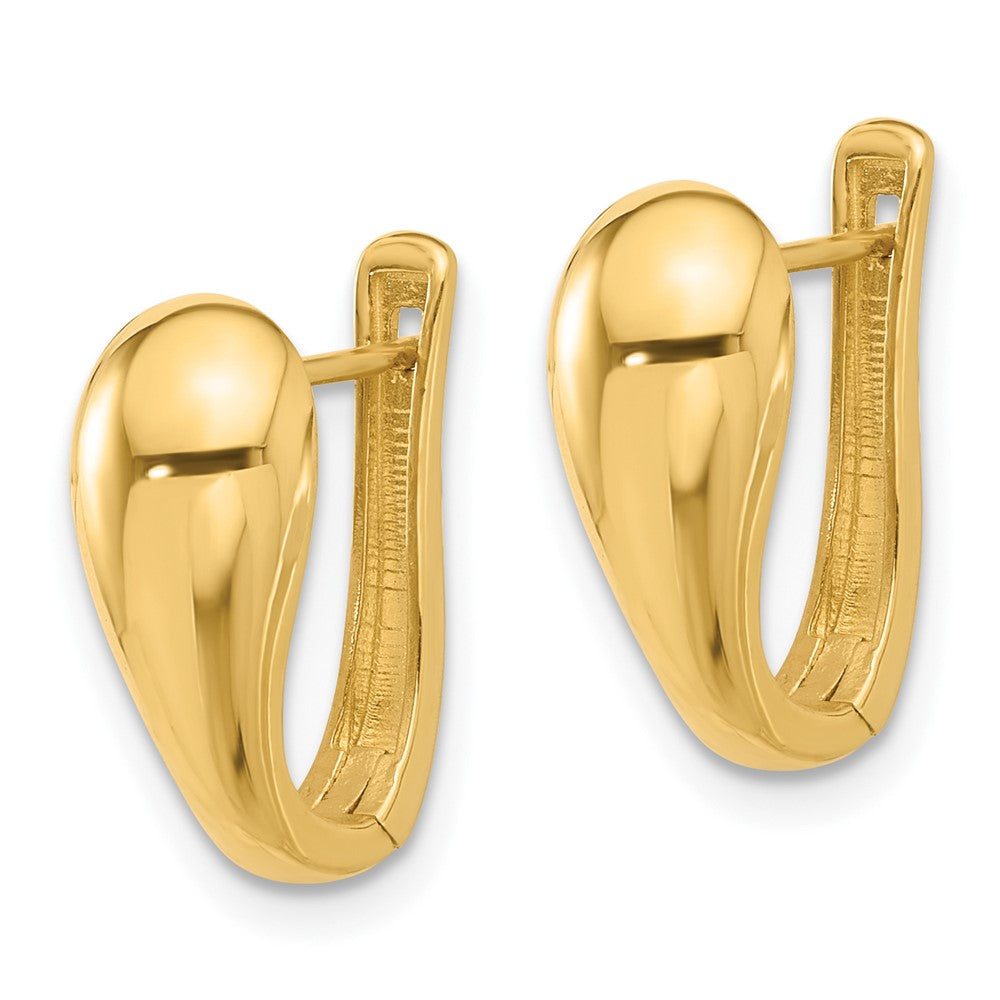 14k Yellow Gold 11.4 mm Polished Hinged Earrings (2.52 grams)