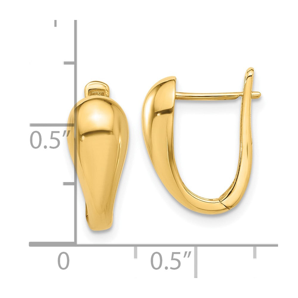 14k Yellow Gold 11.4 mm Polished Hinged Earrings (2.52 grams)