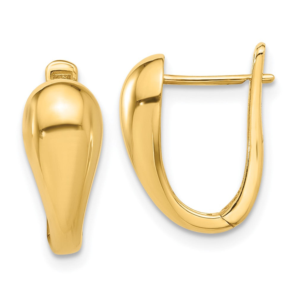 14k Yellow Gold 11.4 mm Polished Hinged Earrings (2.52 grams)
